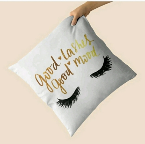 Other - Good lashes good mood pillow cover